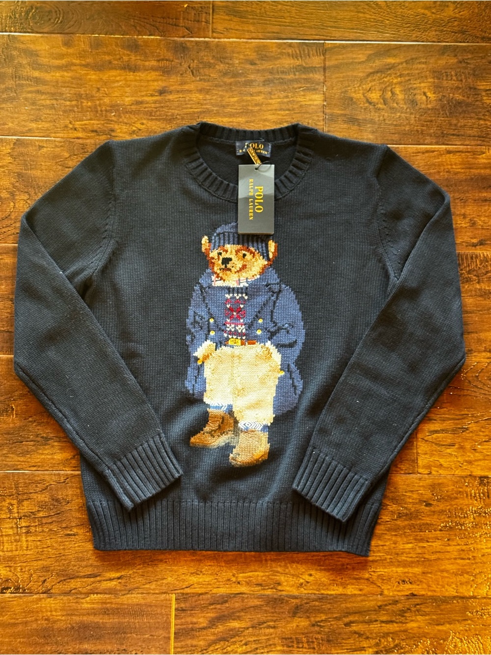 NWT Polo Ralph Lauren Women's Polo Bear Crewneck Sweater Size Medium